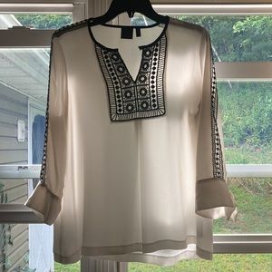 White and Black Rafaella Blouse